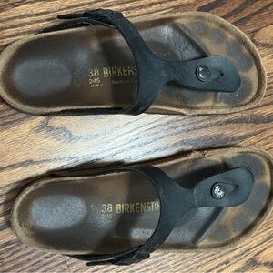 Birkenstock Gizeh Black Thong Sandals, size 38